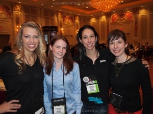 women in the gun industry, from left, Natalie of Girls Guide 2 Guns, Shelley Rae of GunUp, Gabby of ArmedCandy and Gun Nuts, Rebecca of Rebecca Guns