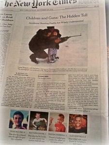 New York Times article, kids accidentally shot by gun found in home