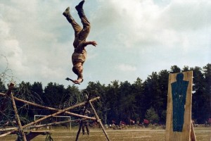 Go-go backflip hatchet attack!!