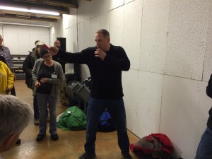 Chris Fry demonstrates achieving maximum range with a small knife to keep bad guys at bay.