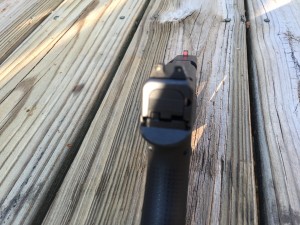 The Trijicon HD sights provide a good sight picture in any lighting condition.